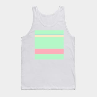 A pleasing pattern of Light Pink, Blue Lagoon, Magic Mint and Bisque stripes. Tank Top